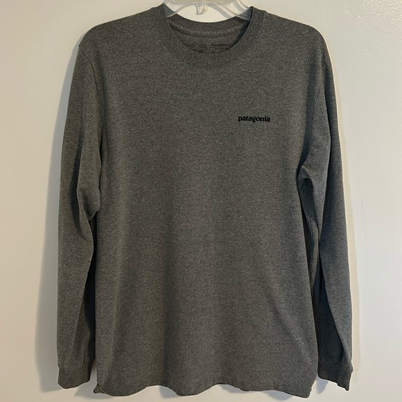 Patagonia Gray Long sleeve Classic Front and Back logo Shirt Size M - Picture 2 of 8